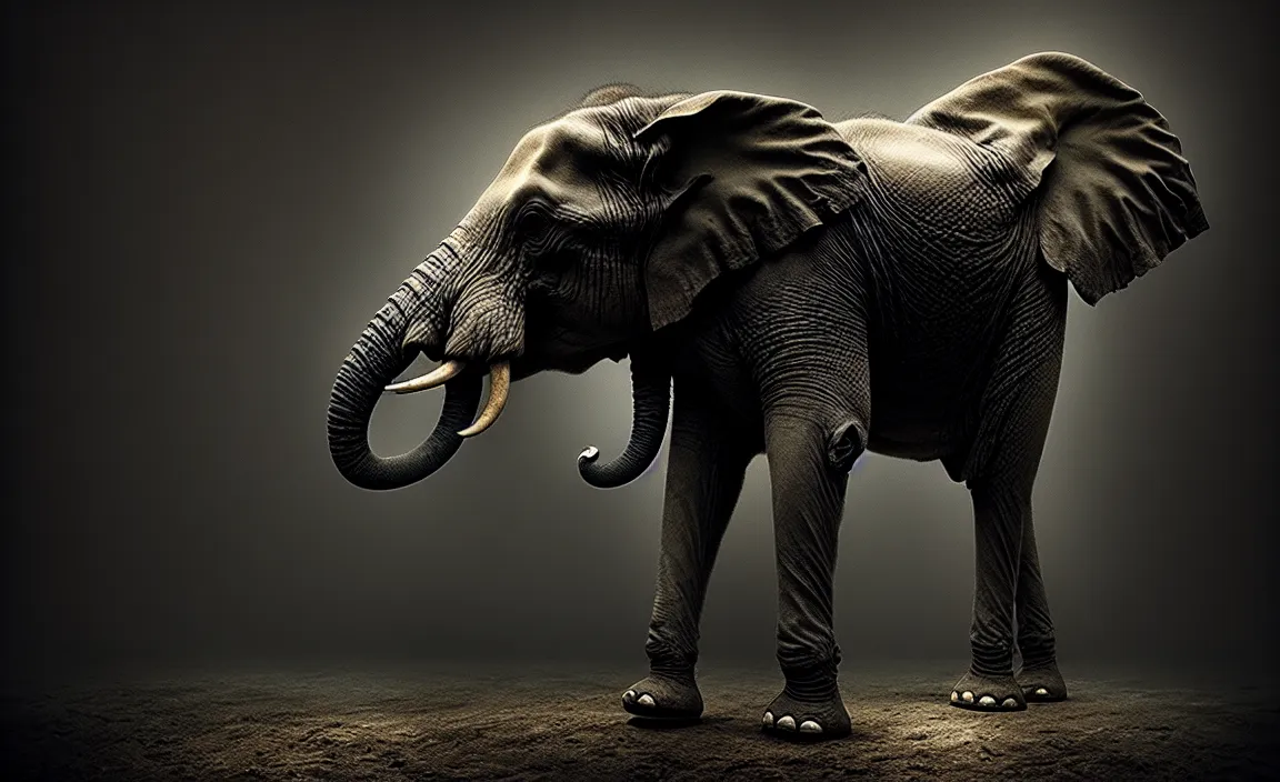 Image similar to epic professional digital art of hungry carnivorous elephant, moody atmospheric lighting, intricate, foreboding, detailed, by leesha hannigan, ayne haag, reyna rochin, ignacio fernandez rios, mark ryden, iris van herpen, artstation, cgsociety, epic, stunning, gorgeous, much wow, cinematic, masterpiece.