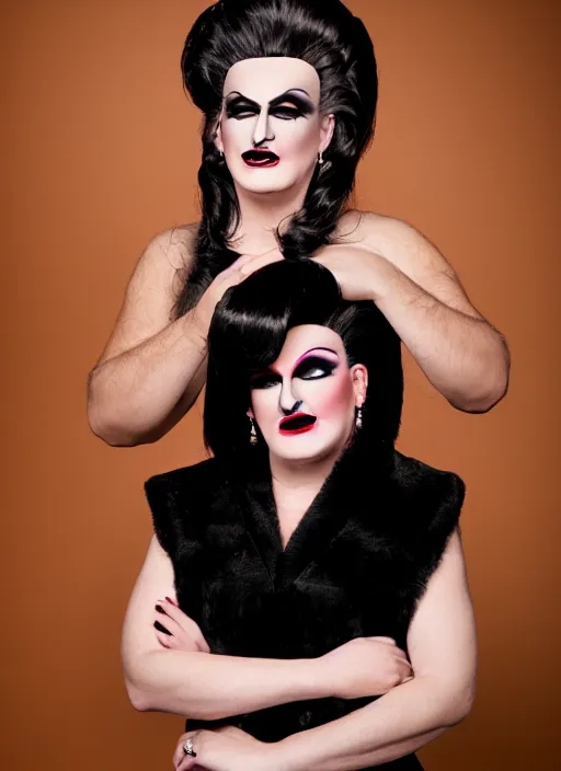 Prompt: studio portrait of ted cruz in full drag dressed in drag dressed as a woman makeup, 8 k, studio lighting, key light, back light, sequents,