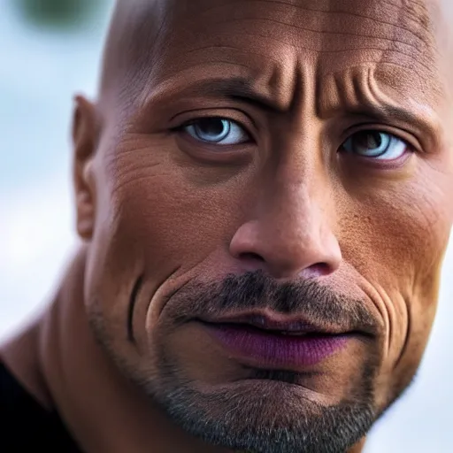 Image similar to closeup portrait of Dwayne Johnson as samurai , photograph, natural light, sharp, detailed face, magazine, press, photo, Steve McCurry, David Lazar, Canon, Nikon, focus