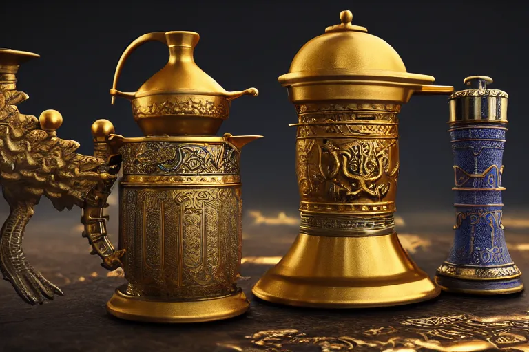 Image similar to a very detailed concept art of game of thrones samovar, trending on artstation, digital art, 4 k, hyper realistic, octane render, sharp focus