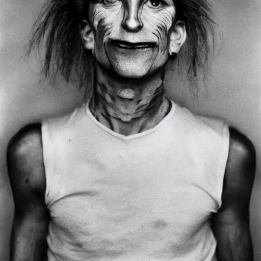 Prompt: First human rat hybrid, circa 1986, photography