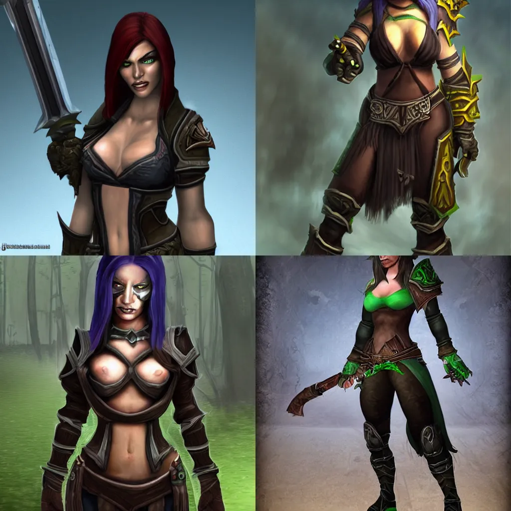 Image similar to world of warcraft human realistic female rogue