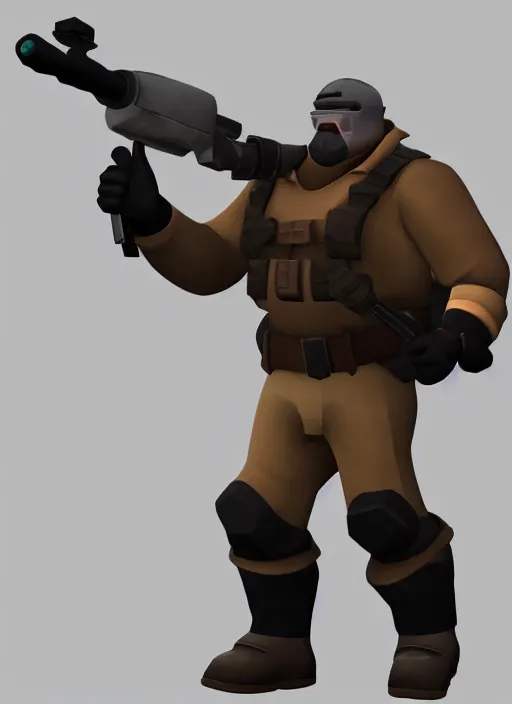 Image similar to heavy weapons guy, team fortress 2, source engine, detailed render