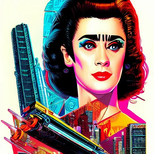 Prompt: sean young blade runner 1982 by Tristan Eaton Stanley Artgerm