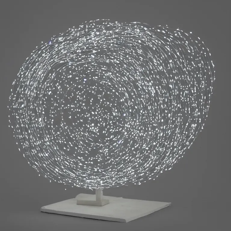 Prompt: a sculpture of a light particle