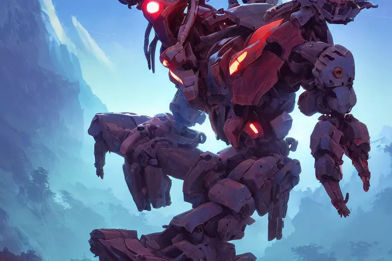 Image similar to strider machine mecha animal beast robot of horizon forbidden west horizon zero dawn bioluminiscence, behance hd by jesper ejsing, by rhads, makoto shinkai and lois van baarle, ilya kuvshinov, rossdraws global illumination