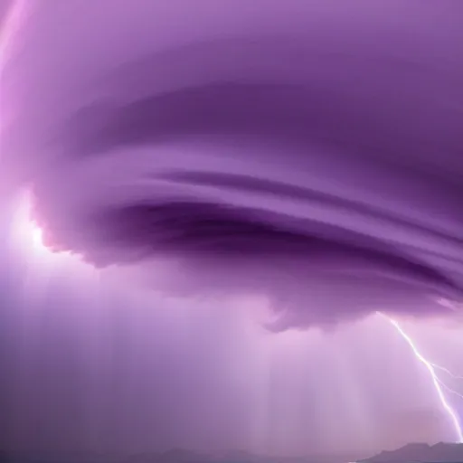 Image similar to amazing photo of a purple tornado in the sky by marc adamus, beautiful dramatic lighting