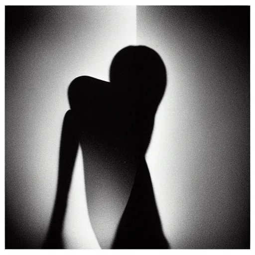 Prompt: “Portrait of a femme fatale. Shadow and light. Abstract. Surrealist. Black and white. Side lighting. Golden ratio. Photography by Irving Penn”