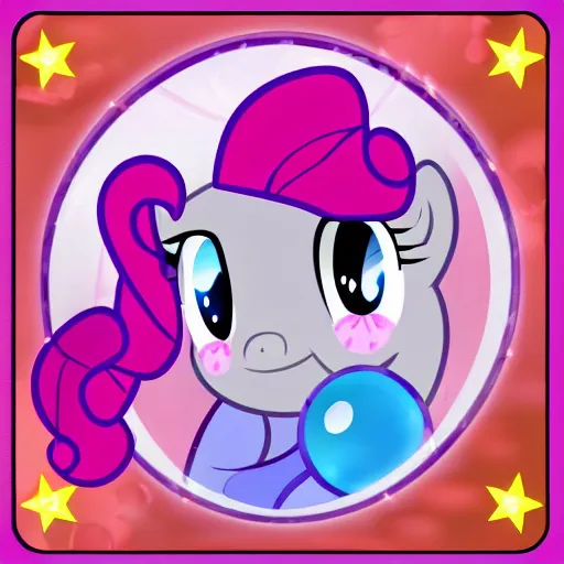 Image similar to Pinkie Pie 💓🐴 trapped inside a crystal ball 🔒🔮