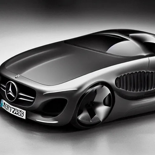 Image similar to A mercedes benz designed by Giger