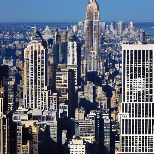 Image similar to the empire state building, built with renaissance era architecture