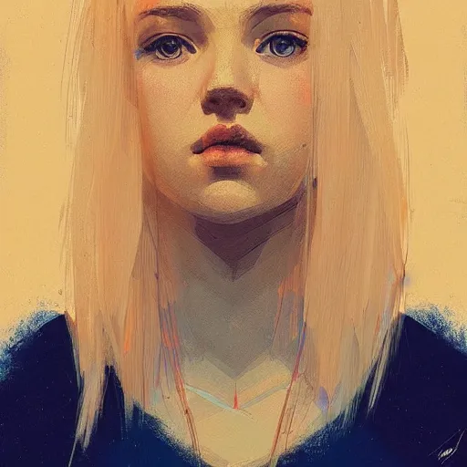 Image similar to Beautiful girl with a blond hair and blue eyes profile picture by Greg Rutkowski, asymmetrical, Organic Painting , Matte Painting, geometric shapes, hard edges, street art, trending on the artstation, realistic:2 by Sachin Teng:4, blur: -4