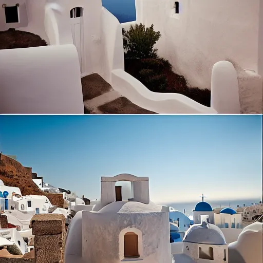 Prompt: minneapolis - santorini, award winning architectural photography