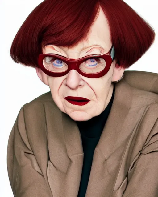 Image similar to candid portrait of Edna from pixar incredibles, highly detailed, editorial photography, sharp focus, by Annie Leibowitz