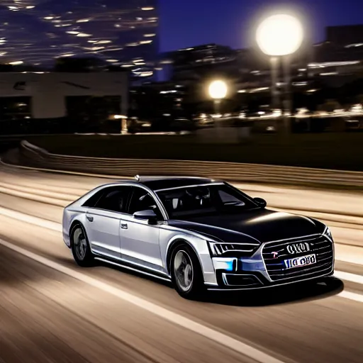 Image similar to black 2020 audi a8 racing at night in bucharest