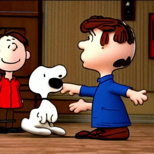 Prompt: nicholas cage in the peanuts movie ( 2 0 1 5 ), animated, movie,