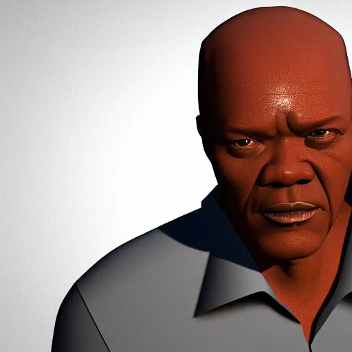 Prompt: 3d low poly render of Samuel L Jackson