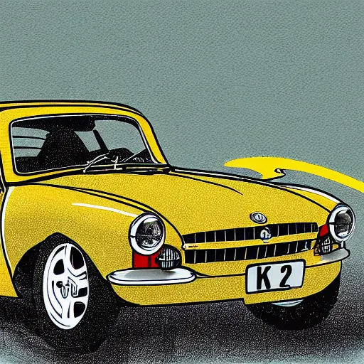 Image similar to illustration of a vintage mgb