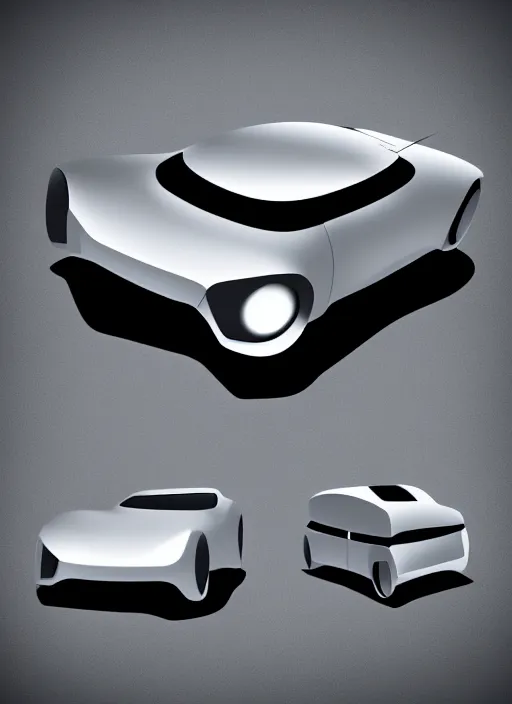 Image similar to clear photorealistic picture of a cube shaped car
