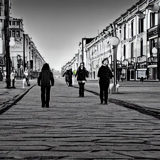 Prompt: moonwalker streetphoto, city street on the moon, a detailed image of a future norilsk, moon landscape