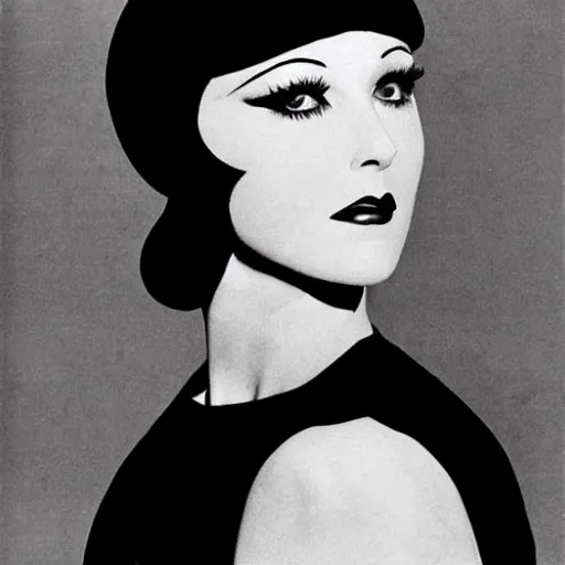 Prompt: continuous spiral single line contour op art, mary louise brooks