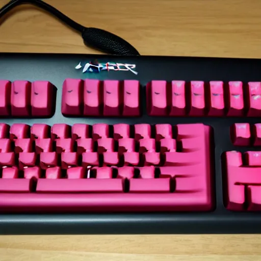 Prompt: hyperx keyboard made from jelly sugar free