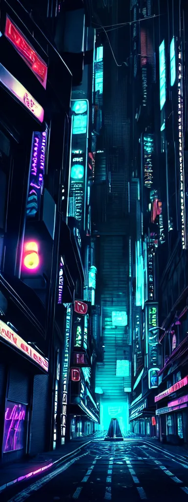 Prompt: A magnificent dark neon futuristic cyberpunk city bustling street at night made in cinema4d, masterpiece, hyper realistic, extreme details, cinematic
