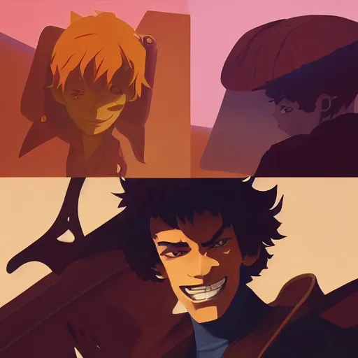 Image similar to face icon stylized minimalist cowboy bebop, loftis, cory behance hd by jesper ejsing, by rhads, makoto shinkai and lois van baarle, ilya kuvshinov, rossdraws global illumination