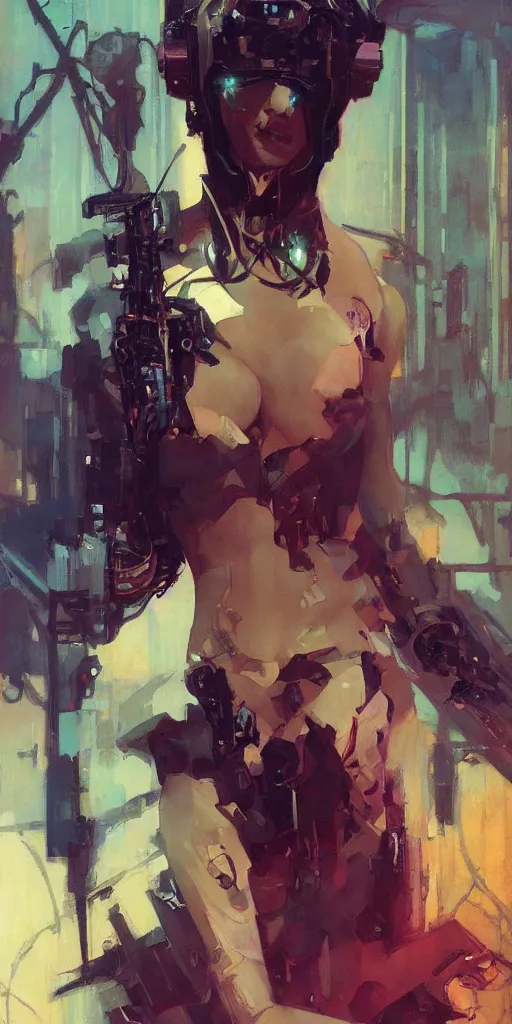 Image similar to cyberpunk, intricate, elegant, highly detailed, greg manchess, mucha, liepke, ruan jia, jeffrey catherine jones, ridley scott