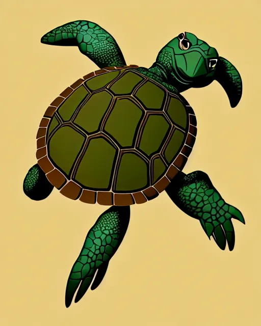 Image similar to turtle character portrait, by don bluth, highly detailed, dynamic shadows, 4 k, wallpaper - 1 0 2 4