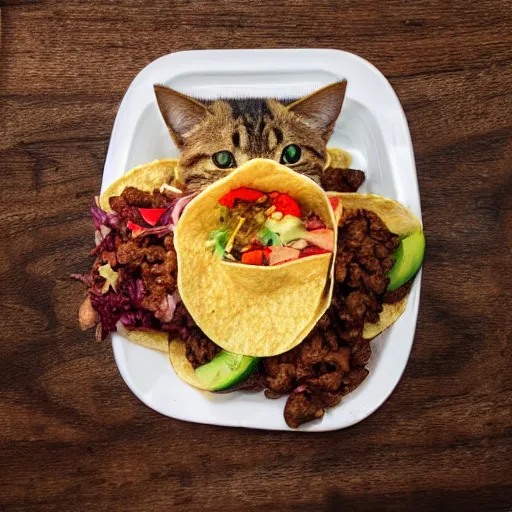Image similar to cat eating a taco