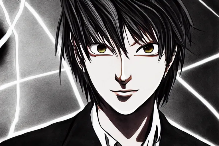 Prompt: yagami light, notebook, death note,