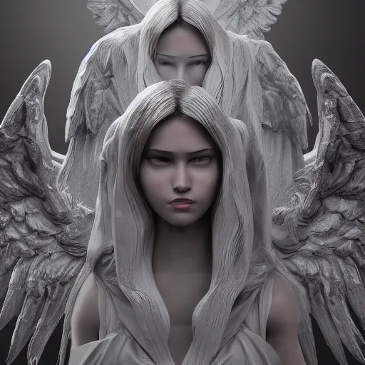 Prompt: angels very highly detailed, award winning, trending on artstation, 4K UHD image