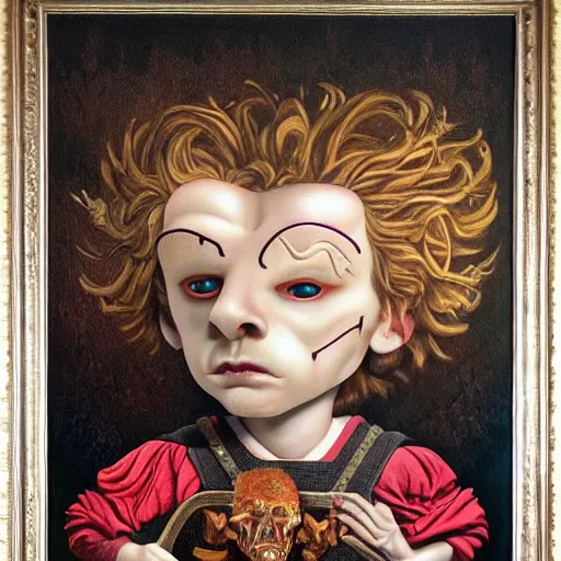 Prompt: Prometheus painting by Mark Ryden and Todd Schorr highly detailed