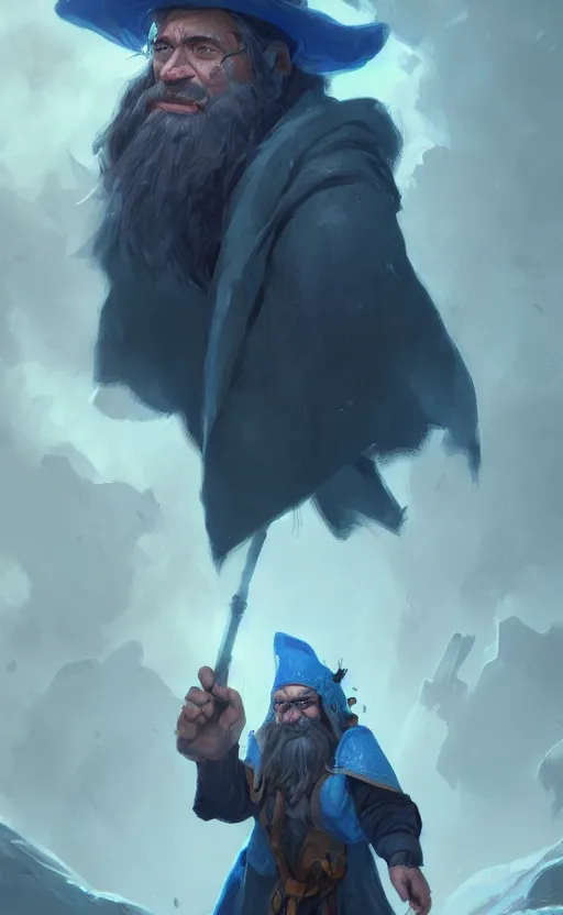 Prompt: alexis ohanian as a wizard, blue wizard hat, concept art, detailed face, fantasy, highly detailed, hearthstone, cinematic lighting, digital art painting by greg rutkowski