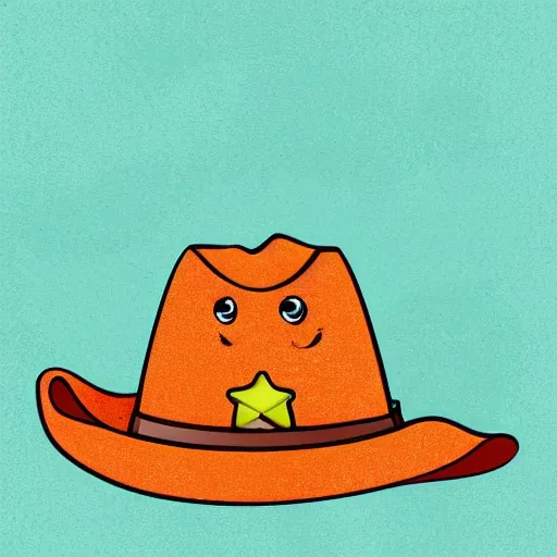 Image similar to happy salmon wearing a cowboy hat, vector, plain background
