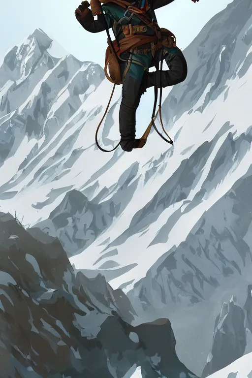 Image similar to alpinist illustration trending on artstation