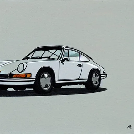 Prompt: sketch of a porsche 9 1 1 9 6 4 carrera 2