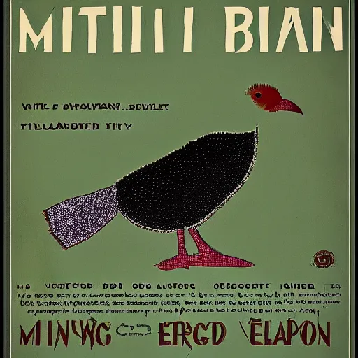 Prompt: A kiwi bird, Emmet McBain poster