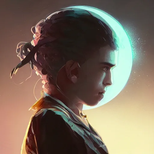 Image similar to Grimes with magic orb close-up illustrated by Greg Rutkowski, trending on artstation, artstationHQ, artstationHD, 4k, 8k, photorealistic composition, photorealistic imagery