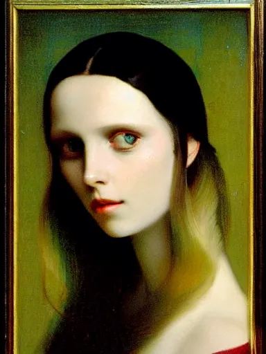 Prompt: portrait of abbey lee by paul delaroche