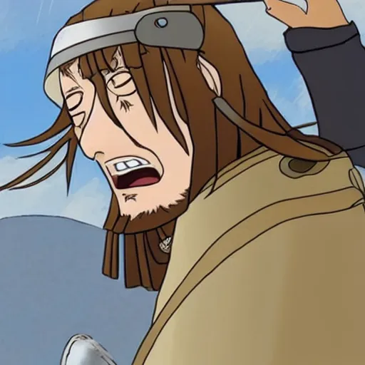 Image similar to Ned Stark as an anime character from Studio Ghibli