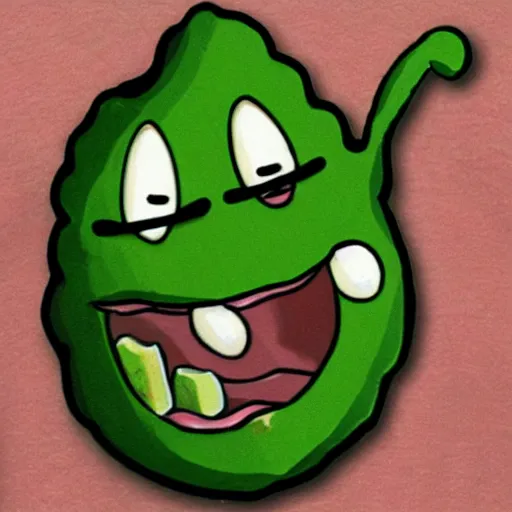 Image similar to pickle with a screaming face