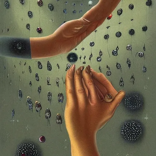 Image similar to A illustration. A rip in spacetime. Did this device in her hand open a portal to another dimension or reality?! color blindness by Cicely Mary Barker, by Jonathan Wolstenholme