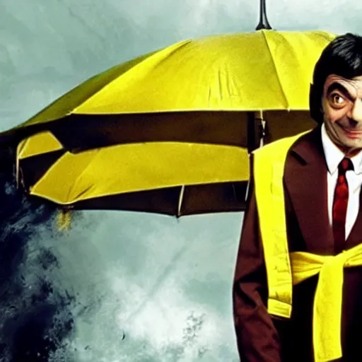 Image similar to film still of Mr Bean in Kill Bill