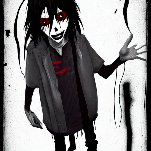 Trollface and Jeff the Killer girl fanart, AI Anime Girls as Creepypasta  Images