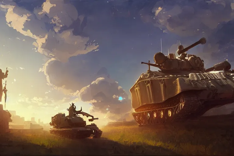 Prompt: an ornate baroque church built on top of a tank. scene in an open field. key visual, conceptart, ambient lighting, highly detailed, digital painting, artstation, concept art, sharp focus, by makoto shinkai and akihiko yoshida and greg manchess