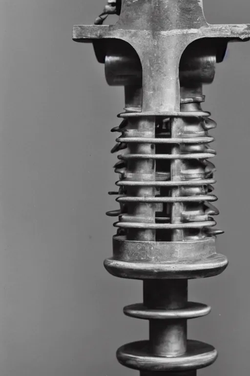 Image similar to a close-up portrait of Marcel Duchamp's industrial chess-piece-building machine in the style of Hito Steyerl and Shinya Tsukamoto and Irving Penn and Robert Frank, minimal contraption