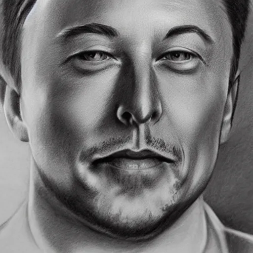 Image similar to pencil drawing of Elon musk