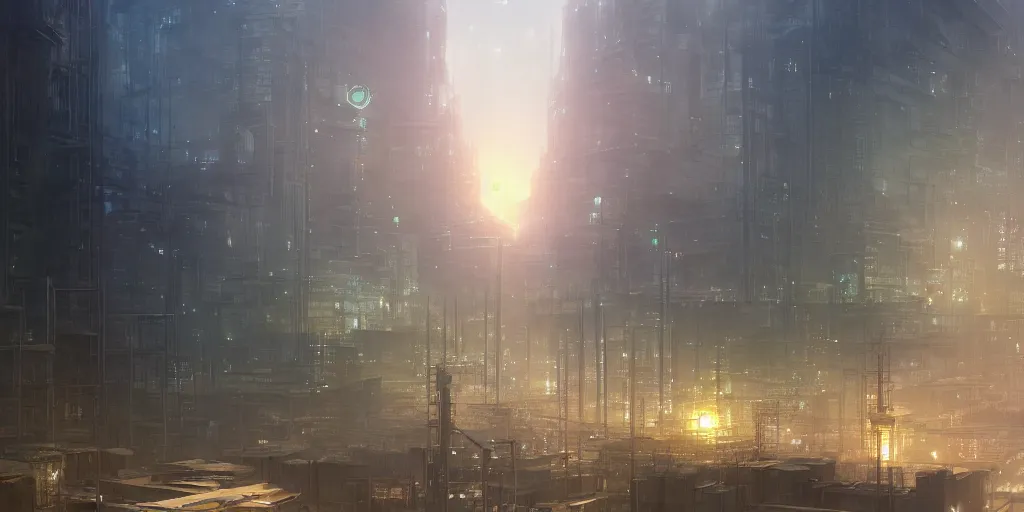 Image similar to solarpunk city, Makoto Shinkai, anime, trending on ArtStation, digital artmatte painting, concept art, illustration, oppressive lighting, trending on artstation, very detailed